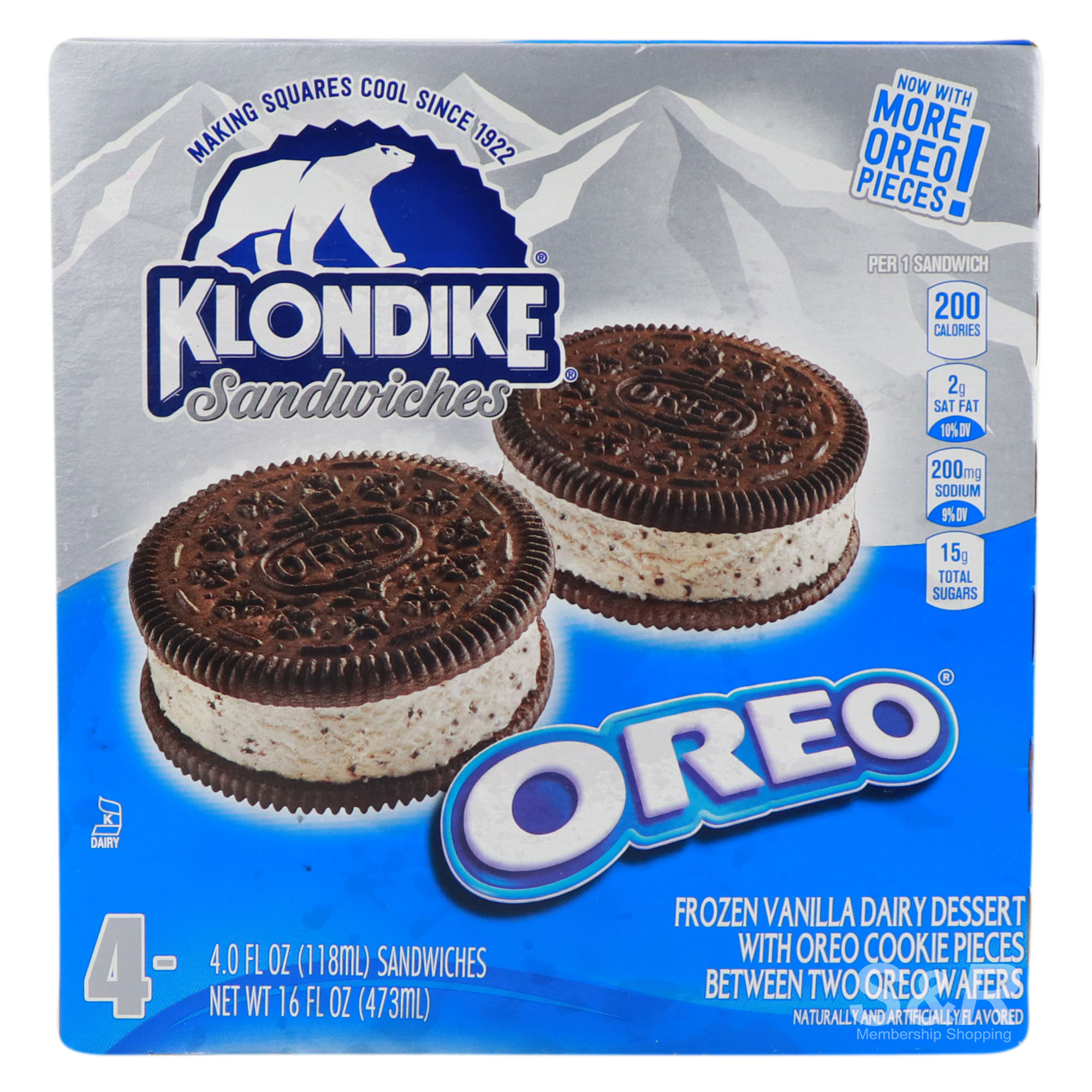 Klondike Ice Cream Sandwiches Oreo Flavor 4pcs Klondike Ice Cream Sandwiches Oreo Flavor 4pcs
